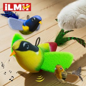 Interactief vogelspeeltje met veren